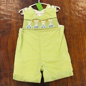 Charming Lime Checkered Kids Overalls